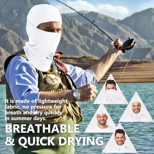 Balaclava Ski Mask, Sun Protection Breathable Face Cover Men Women - color: White