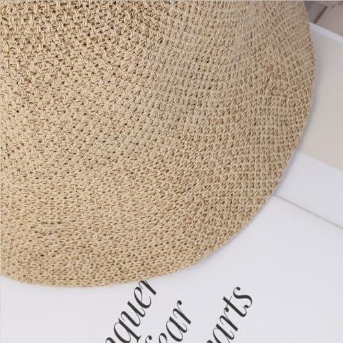Eigso Womens Mesh Woven Bucket Hats Summer Outdoor Beach Straw Bucket Hat for Woman Packable Beach Hat - color: A2 : Khaki