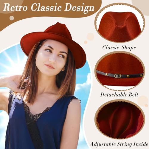 Hercicy 6 Pcs Fedora Hats for Women Men - color: Fresh Color