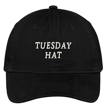 Trendy Apparel Shop Tuesday Hat Embroidered Soft Cotton Low Profile Dad Hat Baseball Cap - color: Black