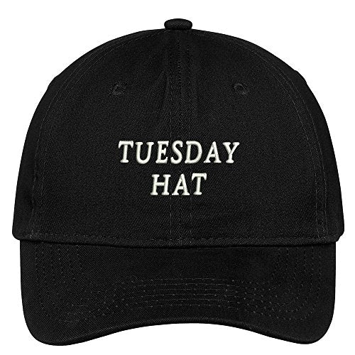 Trendy Apparel Shop Tuesday Hat Embroidered Soft Cotton Low Profile Dad Hat Baseball Cap - color: Black