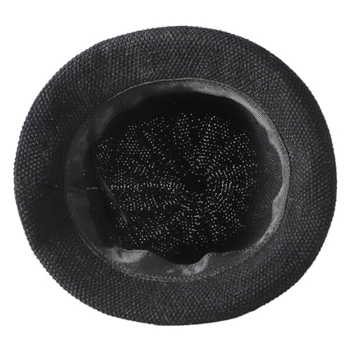 Women Beach Cloche Sun Bucket Hat Rolled Church Hat Folded Shipping - color: Belt/Black
