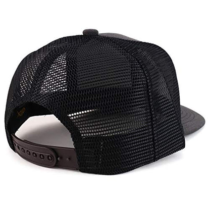 Trendy Apparel Shop Thinking Cap Washed Two Tone Trucker Baseball Cap - color: Dark Heather Black
