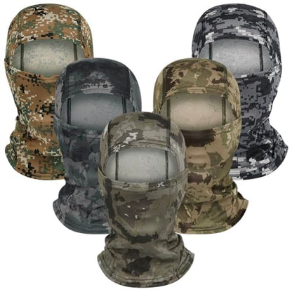 Camo Balaclava Ski Mask UV Face Cover for Motorcycle Hunting - color: Multicolors-5pcs