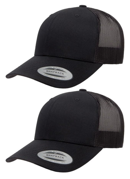 Yupoong Yp Classics Retro Trucker Cap - color: Black, size: One Size, style: 2 Pack