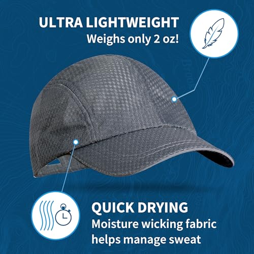 TrailHeads Men's Race Day Running Hat, Quick Dry, Moisture Wicking - color: Charcoal