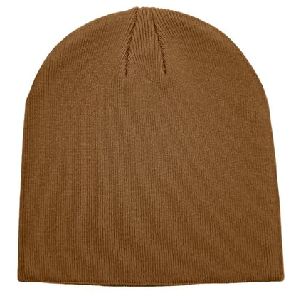 vidsel 100% Cotton Beanie Hat for Men Women, Soft Cuffless Knit Skull Cap - color: 1pc-light Coffee