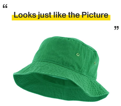 KBETHOS® 100% Cotton Washed Bucket Hat - color: Kelly Green, size: Small-Medium