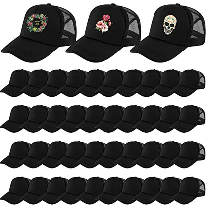 Hercicy 40 Pack Blank Trucker Hat Bulk - color: Black