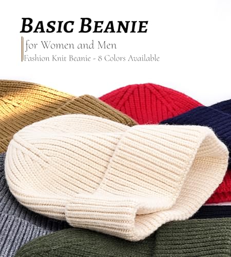 Seamless Beanie Hat for Men Women Wool Fisherman Beanies Winter Hats - color: Grey