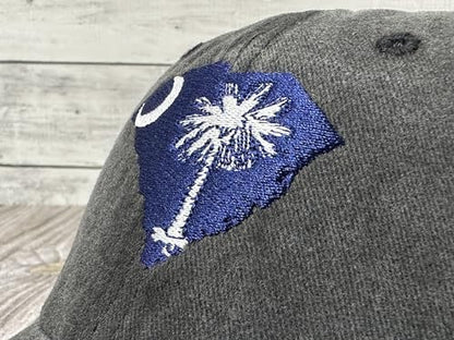 America State City Flag Hats - color: South Carolina Flag (Washed Black)