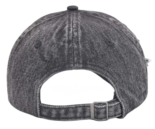 TSSGBL Unstructured Distressed Baseabll Cap Cotton Soft Dad Hat Adjustable Low Profile Headwear Ball Caps for Women Men - color: Distressed-denim-black, size: Medium-Large