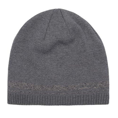 ZLYC Men Fashion Knit Fisherman Beanie Hat Winter Warm Thick Skull Cap - color: Solid Gray