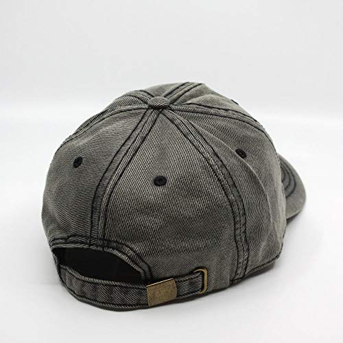 Heavy Washed Coated Canvas Wax-Look Adjustable Low Profile Men Women Baseball Cap - color: Gray