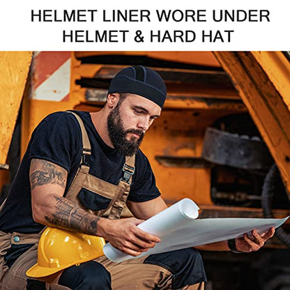 MELASA Cooling Skull Cap Breathable Mesh Sweat Control Helmet Liner for Men - color: Black+dark Blue+digital Camo