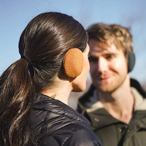 EarCaps Fleece Bandless Ear Warmers/Ear Muffs For Men & Women - color: Smoke, size: Medium