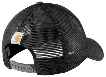 Carhartt Men's Canvas Mesh-Back Logo Graphic Cap - color: Black/Asphalt