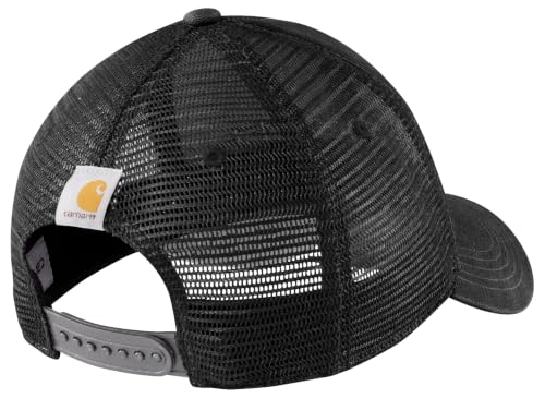 Carhartt Men's Canvas Mesh-Back Logo Graphic Cap - color: Black/Asphalt