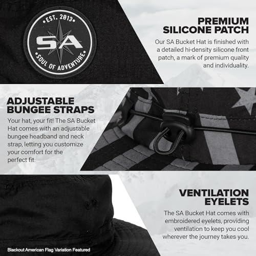 Soul of Adventure Bucket Hat | UV 50+ for Adults | Sun Protection with Adjustable Fit, Moisture-Wicking Fabric - color: Underwater Topography