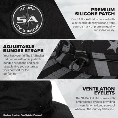 Soul of Adventure Bucket Hat | UV 50+ for Adults | Sun Protection with Adjustable Fit, Moisture-Wicking Fabric - color: Underwater Topography