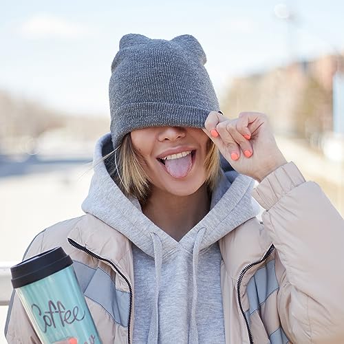 ZOORON Beanie for Men Women Warm Winter Hat Unisex Soft Knit Cuffed Beanie - color: Navy