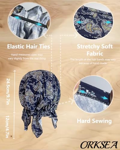 Chemo Headwear for Women Head Scarf Hats Beanie Coverings Scarves - color: Navy Pattern