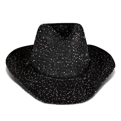 Lucky Brand Women's Straw Cowboy Hat | Rope Design | Western | Style | Fashion | Sun Protection | Breathable - color: Metallic Straw - Black
