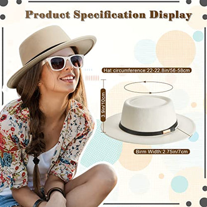 Hercicy Wool Fedora Hat for Women - color: Black, White, Camel, Khaki