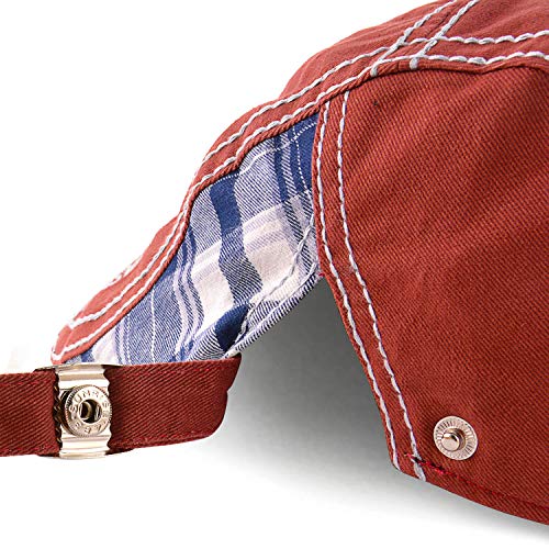 M MOACC Men Beret Hat Cotton Adjustable Newsboy Hats Cabbie Gatsby Cap Driving Flat Caps - color: Hat-t3-burgundy