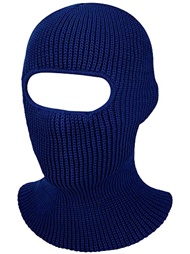 SATINIOR 1 Hole Ski Mask Winter Knitted Balaclava Warm Full Face Mask Windproof Head Cover for Men Women Sports Outdoor - color: Navy Blue, size: Medium