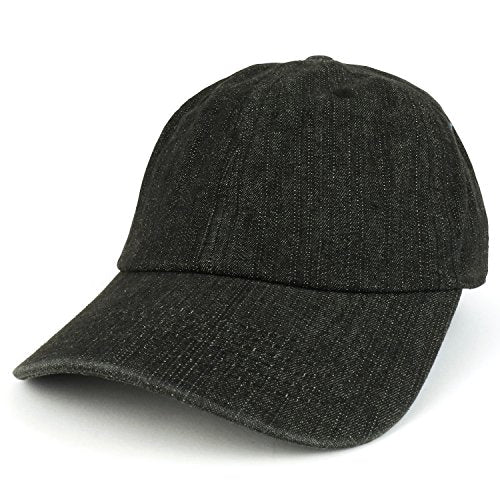 Trendy Apparel Shop Plain Unstructured Relaxed Style Dad Hat - color: Black Denim