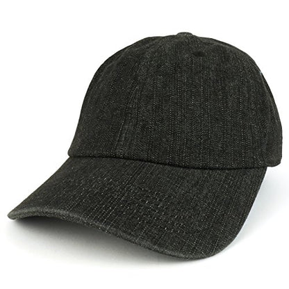 Trendy Apparel Shop Plain Unstructured Relaxed Style Dad Hat - color: Black Denim