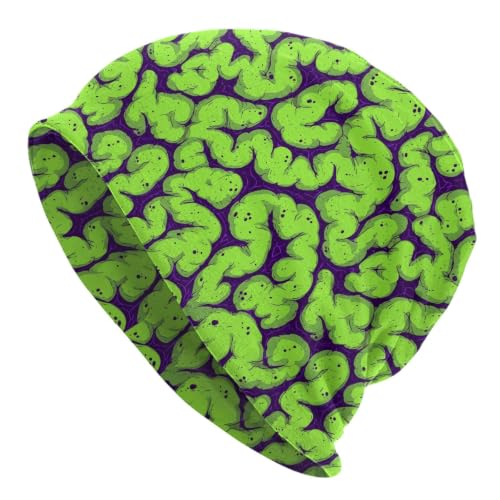 Beanie Hat for Men Women Slouchy Beanie Skull Sleep Cap Soft Lightweight Chemo Hat Stretch Cancer Headwear - color: Zombie Brain