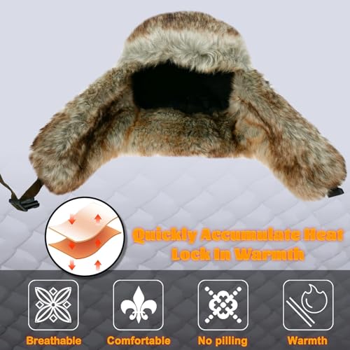 Unisex Winter Trapper Hat Cold Proof Keep Warm Hat with Ear Flaps for Hunting Skiing Trooper Winter Outdoor Activities - color: Olive Green With Mask, size: Medium-Large