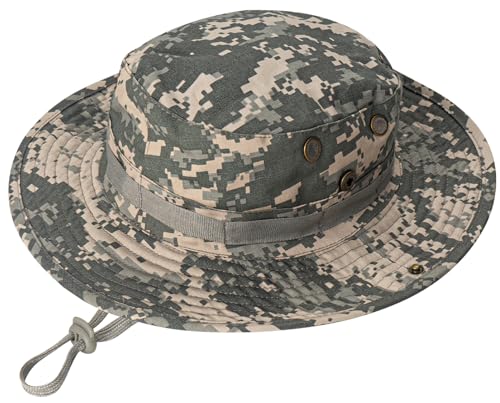 Rosoz Sun Hats for Men Women Bucket Hat UPF Protection Wide Brim Boonie Hat - color: 1pack-light Gray Digital