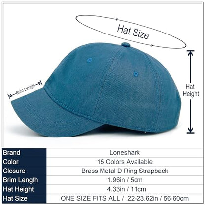 Loneshark Short Brim Baseball Cap for Running Small Bill Umpire Hat - color: Lakeblue