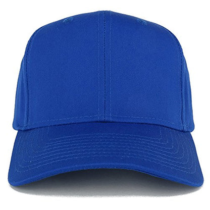 Armycrew XXL Oversize High Crown Adjustable Plain Solid Baseball Cap - color: Royal