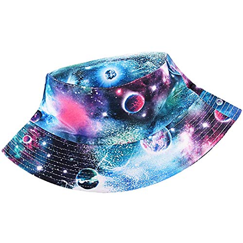 Unisex Bucket Hat Beach Sun Hat Aesthetic Fishing Hat for Men Women Teens, Reversible Double-Side-Wear - color: Galaxy
