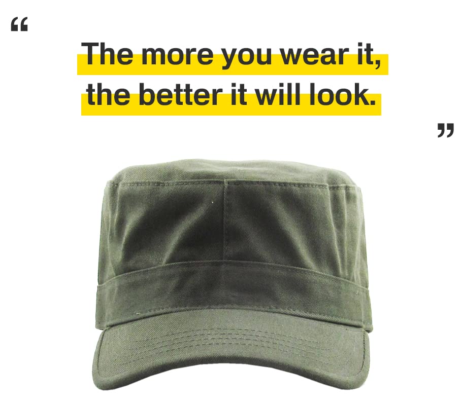 KBETHOS Cadet Army Cap Basic Everyday Military Style Hat (Now with STASH Pocket Version Available) - color: Olive Daily Cadet, size: Large