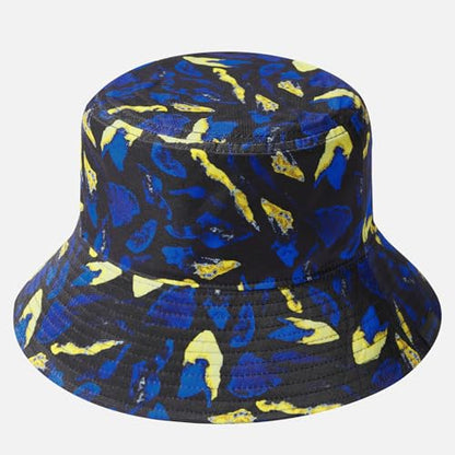 UPF 50+ Reversible Sun Hat - color: Black/Bright Blue and Yellow, size: Medium