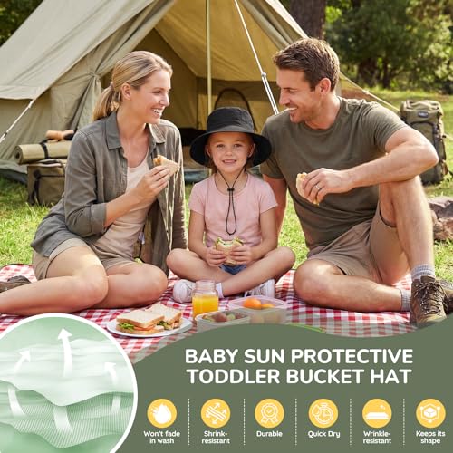 Zando Packable Kids Sun Hat UPF 50+ Girls Boys Beach Bucket Hat Summer - color: Army Green, size: 8-12 Years