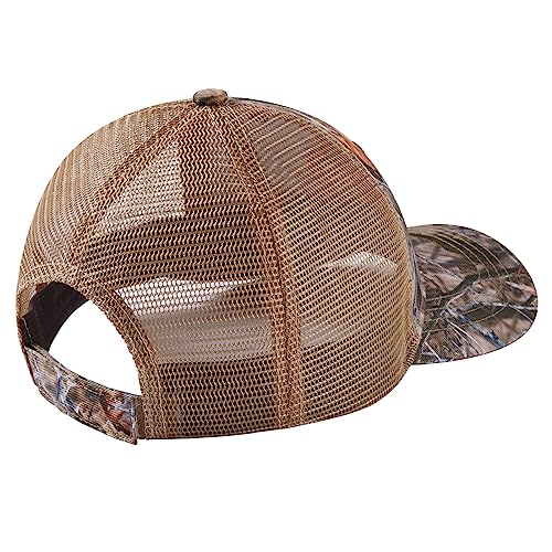 BASSDASH Altimate Fishing Hat Mesh Back for Men Women Adjustable Baseball Trucker Cap - color: Autumn Forest
