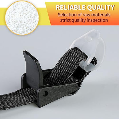 Saihisday 4Pack Universal Hard Hat Chin Strap, Helmet Chin Strap with Black Elastic Strap and Chin Cup Multi-Point Adjustment Black - color: Black