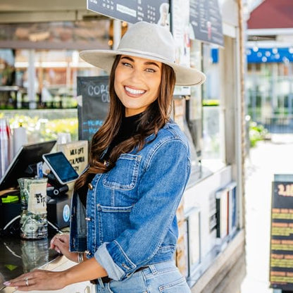 Wallaroo Hat Company Women's Colorado Fedora – UPF 50+ Sun Protection, Wide Brim Sun Hat, Packable, Adjustable - color: Oatmeal