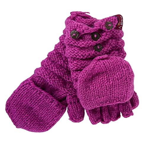 Agan Traders Women's 2026 Winter Mitten Hat Warm Fleece Lined Oversized Thick Chunky Slouchy From Nepal - color: Folding Pink