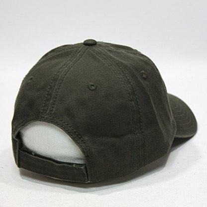 Classic Blank Dad Hat Cotton Adjustable Strap Baseball Cap - color: Dark Olive Green