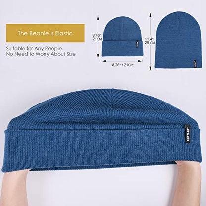 FURTALK Beanie Hat for Men Women Winter Hats for Women Men Soft Warm Unisex Cuffed Beanie Knitted Skull Cap - color: Dark Blue