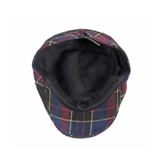Unisex Classic Plaid Beret Newsboy Hats Flat Sun Hat Sport Golf Baseball Caps Cabbie Driving Cap Hats for Women Men - color: Navy Blue a