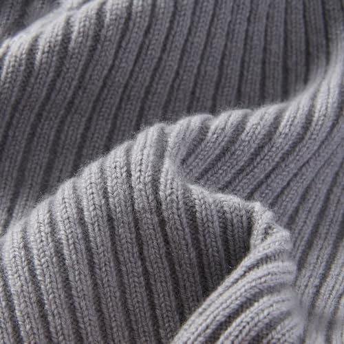 100% Merino Wool Fisherman Beanie Hat, Unisex Warm Winter Hats, Soft Breathable Knitted Short Cuffed Cap - color: Light Grey