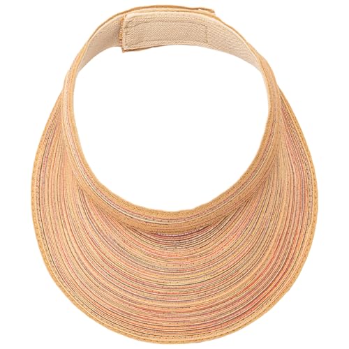 San Diego Hat Company Women's Mixed Braid Brim Visor with Velcro, Sun Hats for Women - color: Rust